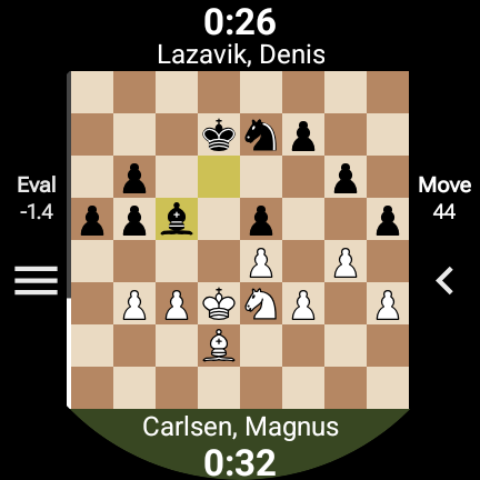 Wrist Chess hero image showing a Magnus and Lazavik game