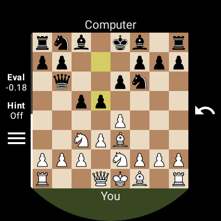Computer game settings with brown board theme