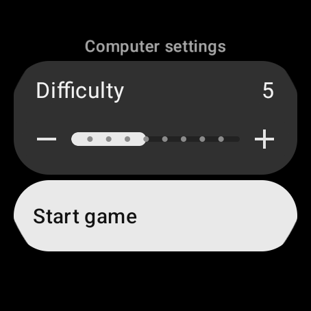 Difficulty settings screen